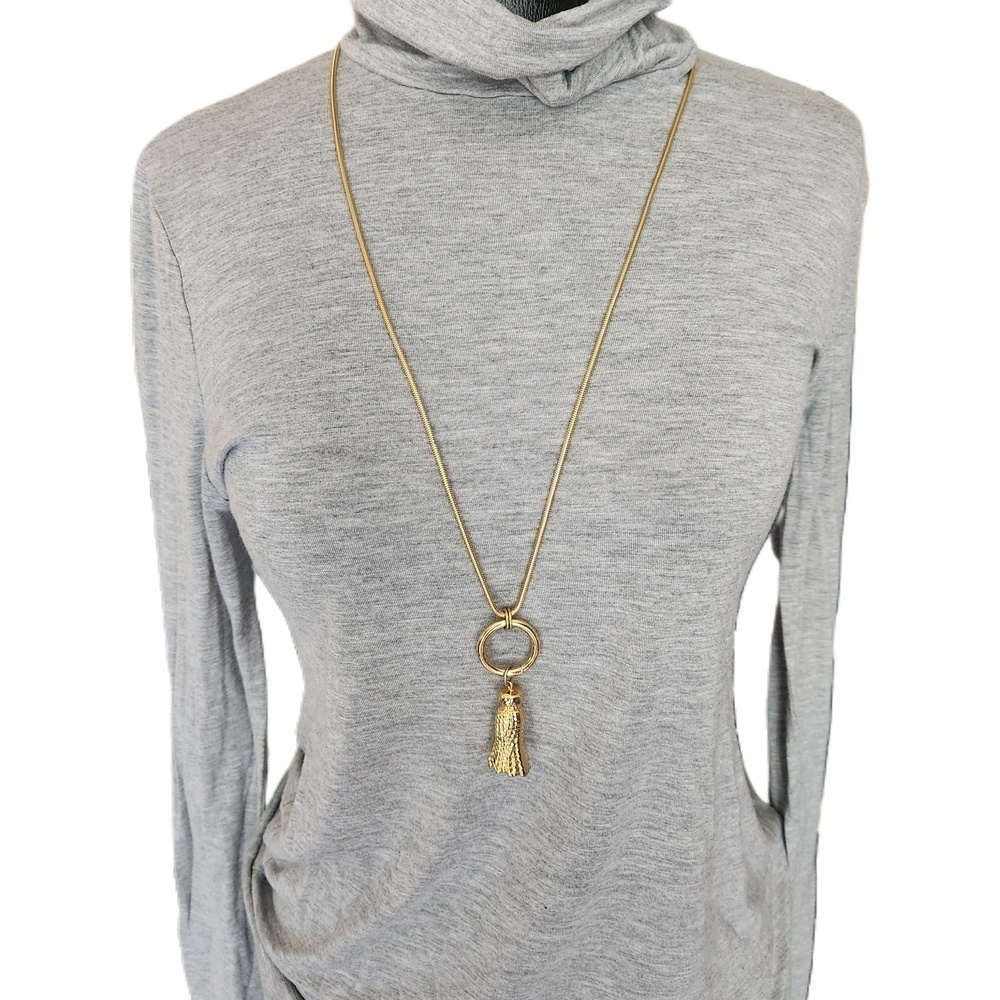 Anne Klein Goldtone Tassel Pendant Necklace OS
